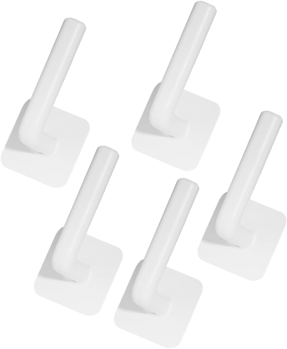 4sets 5pcs Adhesive Wall Hooks No Drill Self Adhesive Storage Hooks for Bathroom Towels Kitchen Utensils and More Strong Hold Easy Installation Damage 5pcs*4
