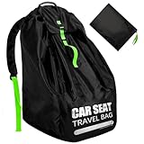 Car Seat Travel Bag for Airplane, Large Car Seat Bags for Air Travel with Padded Straps, Gate Check Storage Bag/Backpack for Car Seat Airport, Carseat Cover Travel - Baby Travel Essentials for Flying