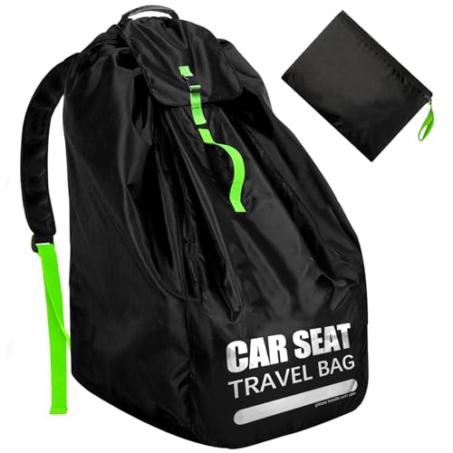 Image of Car Seat Travel Bag for Airplane, Large Car Seat Bags for Air Travel with Padded Straps, Gate Check Storage Bag/Backpack for Car Seat Airport, Carseat Cover Travel - Baby Travel Essentials for Flying