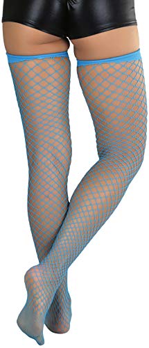 Image of ToBeInStyle Women's Vibrant Large Net Fishnet Thigh High Elastic Nylon Novelty Stockings