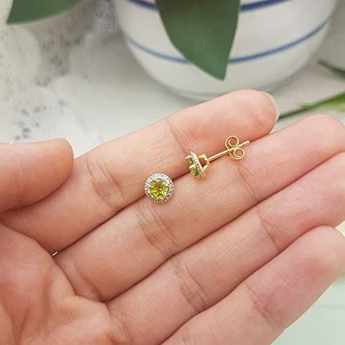 Dazzlingrock Collection 4.5mm Each Round Centre Diamond or Gemstone Surrounded with illusion Halo Stud Earrings for Women in Solid Gold3