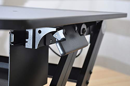 Rocelco 37.5" Deluxe Height Adjustable Standing Desk Converter - Quick Sit Stand Up Dual Monitor Riser - Gas Spring Assist Computer Workstation - Large Retractable Keyboard Tray - Black (R DADRB) by Rocelco - Image 5