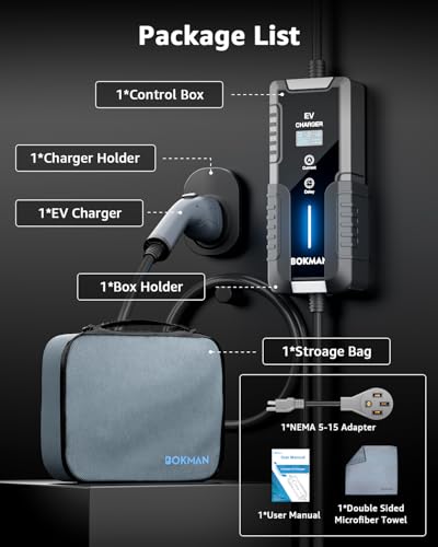Portable Level 2 EV Charger for SAE-J1772 Electric Vehicles