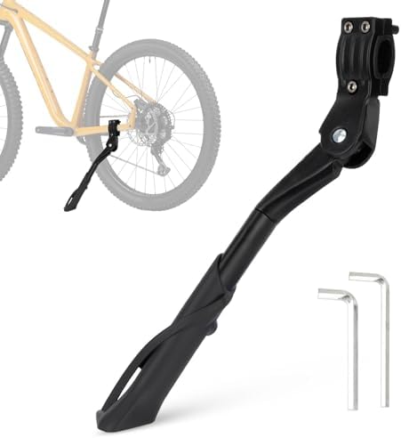 WSDCAM Adjustable Bike Kickstand For Adult Bikes 24-29 Inch - Aluminum Alloy Wide Base Mountain Road Bike Stand