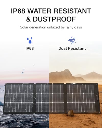 EF ECOFLOW NextGen 160W Portable Solar Panel for Power Station, Foldable Solar Charger with Adjustable Kickstand, Waterproof IP68 for Outdoor Camping RV Off Grid System - Image 4