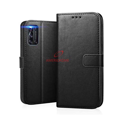 Image of Inside Rubber TPU with Card Pockets Magnetic Closure Protection Compatible with Vivo V19 vivo 1933 PD1969F EX (Black)