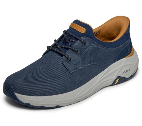 Image of Skechers Men's USA Arch Fit Maverick - Wolfe Round Toe Canvas Bungee Lace Slip-Ins