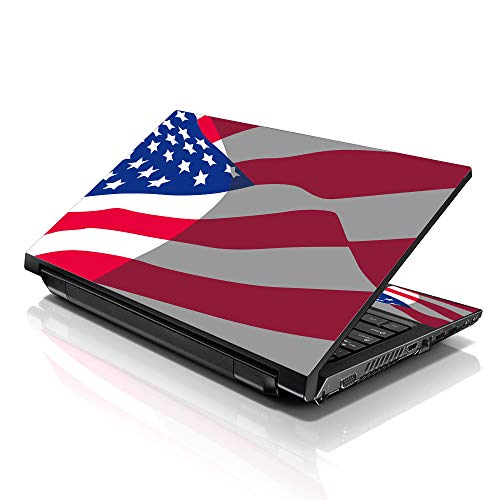 Image of LSS Laptop 17-17.3 inch Skin Cover with Colorful USA Flag Pattern for HP Dell Lenovo Apple Asus Acer Compaq - Fits 16.5 inch 17 inch 17.3 inch 18.4 inch 19 inch (2 Wrist Pads Free)