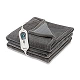 Lavable a mano o a máquina Daga Manta Eléctrica Flexy Heat Softy Fleece, Gris Oscuro, 150 X 100