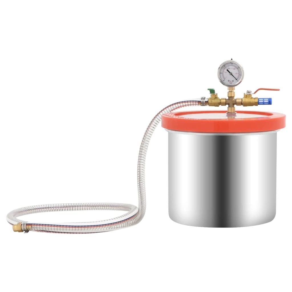 vidaXL Vakuumkammer Vakuumpumpe Vacuum Chamber Unterdruckpumpe Entgasungskammer Vakuumbehälter Vakuumkessel mit Acryl-Deckel Edelstahl 7,4L