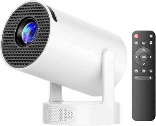Mini Beamer mit Lautsprecher, Projector unterstützen 1080P 4K, Auto Keystone WiFi6 Tragbarer Beamers Projector, Bluetooth 5.0 220° Rotation Smart Beamers, Kurzdistanz Beamer für...