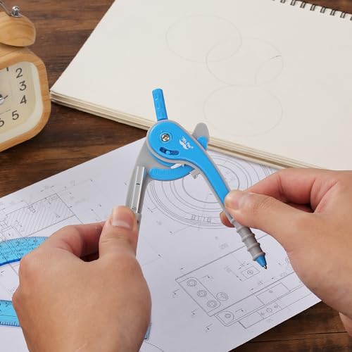 Image of Mr. Pen- Geometry Compass and Protractor Set, 6 Inch Compass | 6 Inch Protractor, Drawing Tool for School, Clear Plastic, Easy Grip, Precision Design for Math, Art, Drafting, Architecture