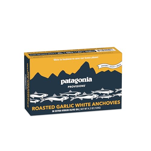 Patagonia Provisions Roasted Garlic White Anchovies | Responsibly Sourced in Spain | 21g Protein &...