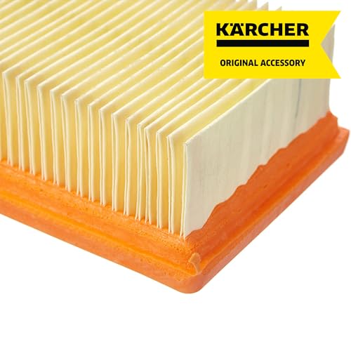 Image of Karcher Flat Pleated Filter for Karcher Wet Dry Vacuum - Compatible with WD 4, WD 5 /P and WD 6 P S Wet Dry Vacs - Reusable Filter