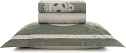Jogo de Lençol Solteiro Karsten Infantil Percal 200 fios 100% Algodão Estampado com Virol 3 peças (Futebol)