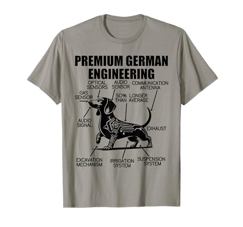 Divertido perro salchicha salchicha weiner teckel ingeniería alemana Camiseta