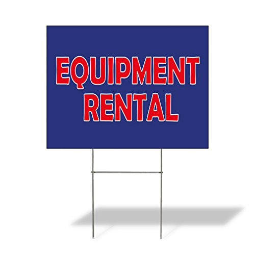 Fastasticdeals Weatherproof Yard Sign Equipment Rental Advertising Printing Blue Lawn Garden 18x12 Inches 1 Side Print