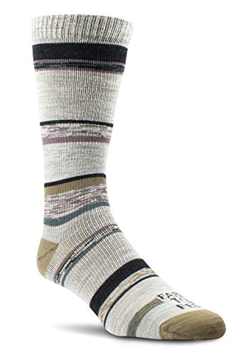 Farm to Feet Men`'s Merino Wool Crew Socks, Natural, L