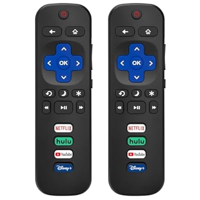 (Pack of 2) Replacement-Remote-Control for Roku-TV,Compatible for TCL Roku/Hisense Roku/Onn Roku/Philips Roku Smart TVs(Not for Roku Stick and Box)