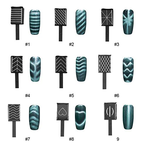 Nagelmagneetgereedschap, 11 stks/set 3D DIY-strip Magische magneetstick cateye-nagelmagneet Nagelmagneetpennen Cat Eye… - Afbeelding 4