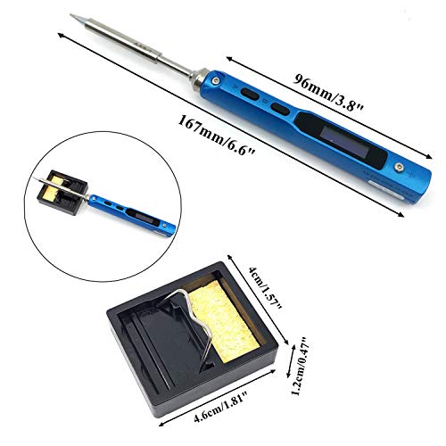NovelLife 65W Mini TS100 Electric Soldering Iron Kit,Adjustable Temperature,Programmable STM32 Chip,Digital OLED Screen Display,Fast Internal Heating with TS B2 Solder Tip,24V Power Supply,XT60 Cable