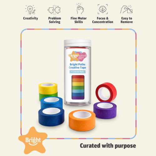 Image of Bright Autism Bright Paths Creative Tape, Removable Tape for Kids, 7 Colors