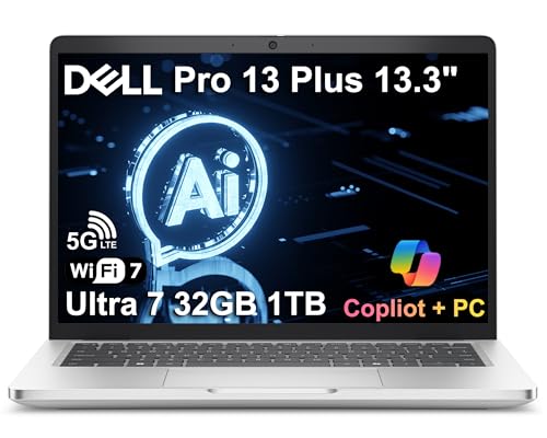Dell Pro 13 Plus 5G LTE + WIFi 7 �r�W�l�X�m�[�g�p�\�R�� (13.3�C���` FHD+�AIntel Core Ultra 7 268V�A32GB 8533 MT/s�A1TB SSD�A������Latitude 5350) AI C
