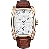 BENYAR Waterproof Classic Rectangle Case Vintage Design Watches Leather Strap Business Casual Wrist Watch for Men