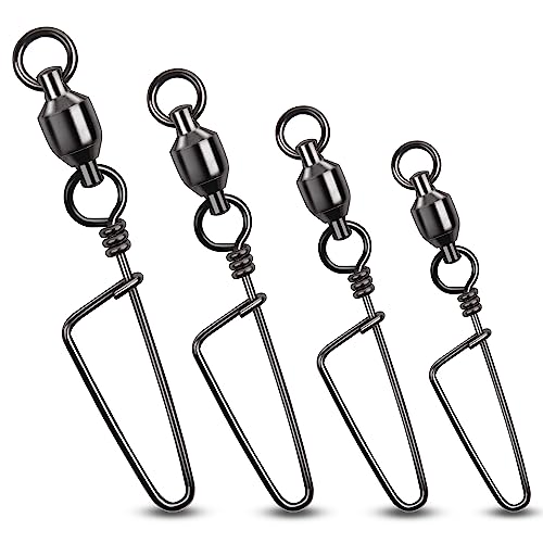 OROOTL Fishing Swivel Snap, 20pcs Ball Bearing Swivels with Coastlock Snap Stainless Steel Fishing Swivels & Snaps for Saltwater Freshwater Fishing Tackle 26LB-503LB