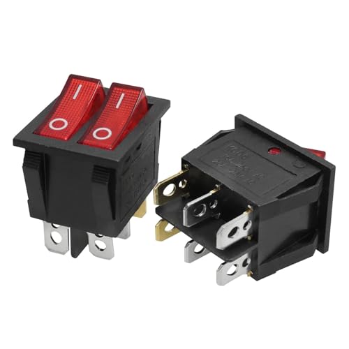 #US 2PCS Double Red Light 6 Pin ON/Off 2 Way Boat AC20A /...