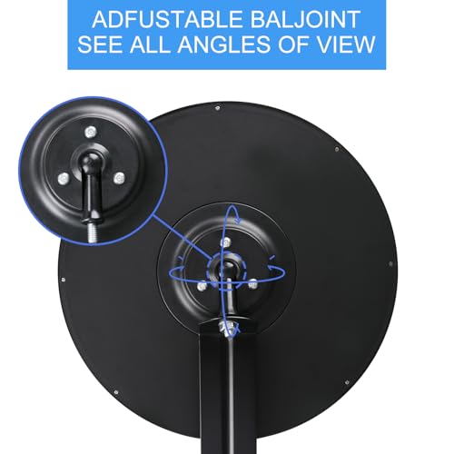 Espelho de canto de segurança convexo de 30 cm (visão clara) - Suporte de fixação ajustável, ângulo