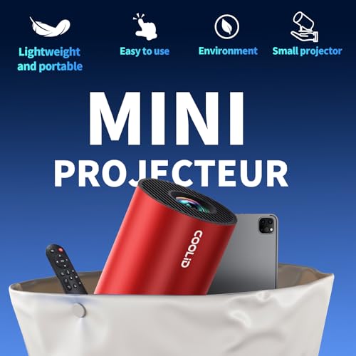 Image of [Built-in Apps & 2026 Upgraded] Mini Projector Support 4K 1080P Auto Keystone 180 Rotatable with WiFi 6 and Bluetooth 5.4, Projector Portable Compatibile with HDMI /TV Stick /Memory Stick /Laptop-Red