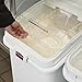 Rubbermaid Commercial Products ProSave Shelf-Storage Ingredient Bin With Scoop, 600-Cup capacity, Plastic, White, Sliding Lid, Container with Wheels for Kitchen/Restaurant Food Organization