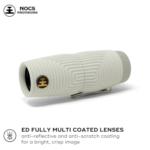 Image of Nocs Provisions Zero Tube 10x25 ED Glass Waterproof Monocular - Rugged, Shockproof, Fogproof Optic for Adults & Kids, Built for Birdwatching, Hunting & Travel - Bone Gray