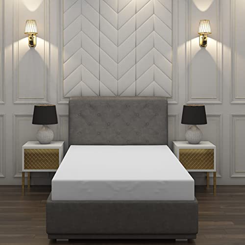 Homesperception Pure 100% Cotton Fitted Sheet Comfy Stretch Fabric – Deep Pocket Fitted Sheet Wrinkle-Free (Twin, White) #TOP4