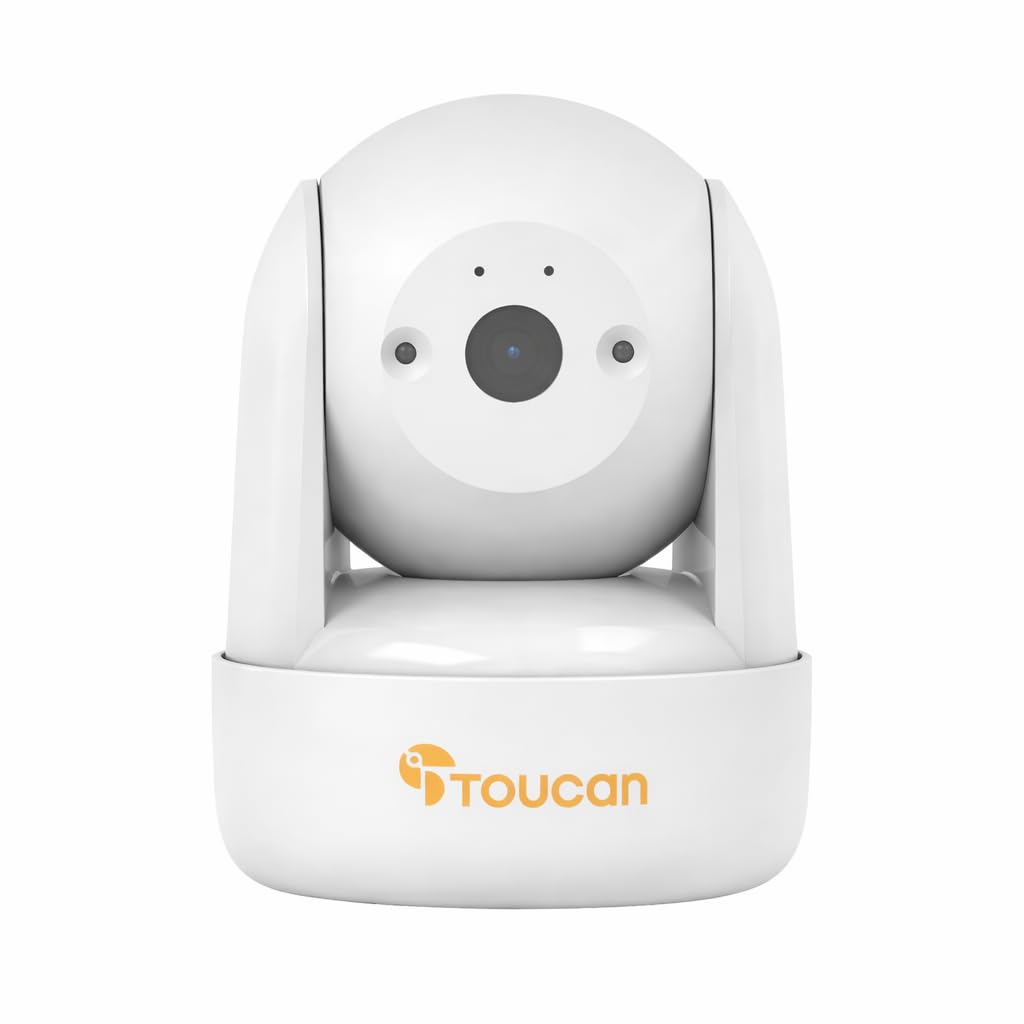 Toucan White Seek Indoor Pan & Tilt Home Security Camera – 1080P Cctv With 106° Field Of View, Two-Way Audio, Ai Motion Detection, Night Vision & Free Cloud Storage, No Subscription Required