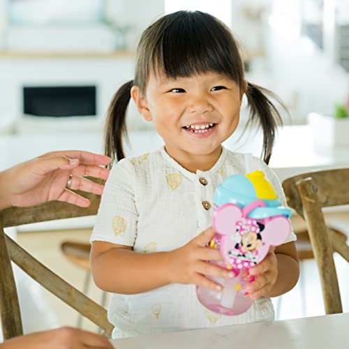 The First Years Disney Minnie Mouse Flip Top Straw Cups - Disney Toddler Cups With Name Tag Charm - 18 Months And Up - 10 Oz - 2 Count #TOP1