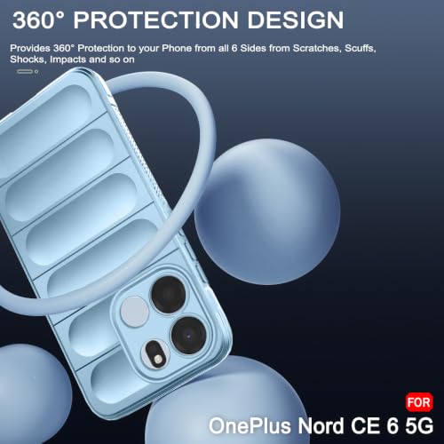 Image of TheGiftKart Liquid Silicon Back Cover Case for OnePlus Nord CE 6 5G | Shockproof Military Grade Protection | Micro-Fibre Cloth On Inner Side | Built-in Anti-Slip Grip Back Case Cover (TPU, Blue)