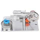 Hot Air Stirling Engine, T Type Fan Mini Stirling Engine Stainless Steel Power Generator Physics...