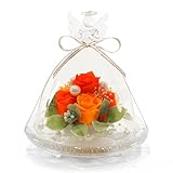 IPFA プリザーブドフラワー ガラスドーム エンジェル (オレンジ ＆ イエロー) 誕生日 結婚祝い 結婚記念日 退職祝い 還暦祝い プレゼント ギフト 人気 花 バラ お祝い 仏花 お供え フラワーギフト 記念日