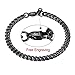 PROSTEEL Joyas Hombre Pulsera Gruesa 6mm de Acero Inoxidable Chapado en Negro Brazalete grabable Pulsera Personalizable