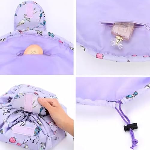 Image of Maharsh Women's Convenient and Waterproof Multifunction Portable Lazy Travel Cosmetic Storage Makeup Organizer Toiletry Bag with Drawstrings