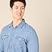 Amazon Essentials Men's Slim-Fit Long-Sleeve Denim Shirt with Snap Buttons, Light Blue, XX-Large