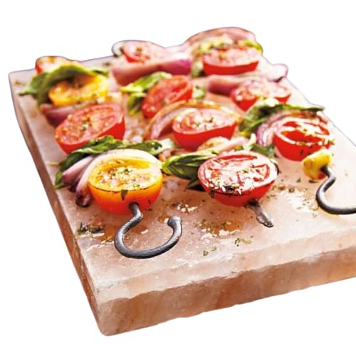 Himalayan Salt Block for Grilling - Salt Block 12” x 8” x 1.5” | Salt Cutting Block | Salt Plank, Salt Slab & Plate Grill | Block Salt for Cooking | Pink Salt Stone for Serving | Salt Cutting Board