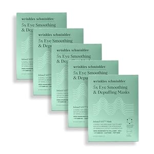 Wrinkles Schminkles Eye Smoothing & Depuffing Masks – Collagen Depuffing Mask for Smooth Wrinkles, Reduce Puffy Under Eyes, & Hydrate Dark Circles – 100% Biodegradable (5 Pairs)