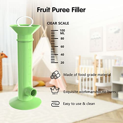 10Pcs Set Baby Food Pouch Maker Reusable Pure Color Pouches Toddler Fruit Squeeze Puree Filler For Kids (Blue) #TOP1