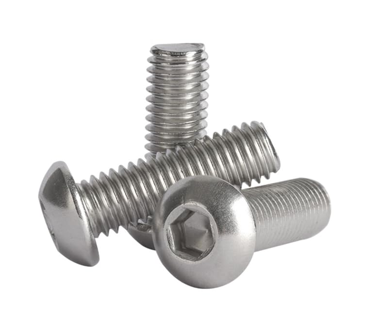 M5-0.8 x 8mm Button Head Socket Cap Bolts Screws, 304 Stainless Steel Allen Head Screws, Allen Hex Drive, Bright Finish, Fully Machine Thread, 50Pcs