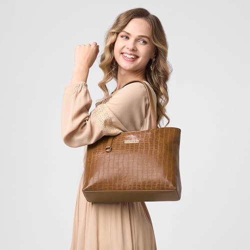 Image of Caprese Tessa Tote Medium Bag for Women | Stylish, Durable, Multi-Compartment Design for Work, Travel, Shopping | Large Capacity, Comfortable Straps, Ideal for Tab & Essentials