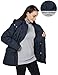 WenVen Women's Winter Parka Coat Utility Military Style Hooded Jacket (Navy, L)