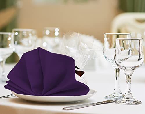 Utopia Home [24 Pack, Purple] Cloth Napkins 17X17 Inches, 100% Polyester Dinner Napkins With Hemmed Edges, Washable Napkins Ideal For Parties, Weddings And Dinners #TOP2